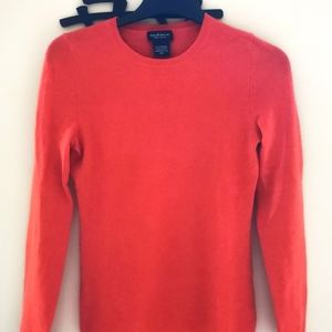 Cashmere Orange Carrot Classic Cut Sweater Size Small